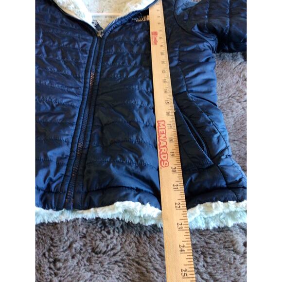 The North Face Full Zip Reversible Mossbud Swirl Fleece Jacket Blue Large 14/16 - Picture 11 of 12